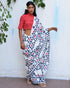 Sparkling Dew Hand Block Printed Mul Mul Cotton Saree