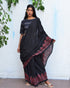 Moonlit Serenade Hand Block Printed Mulmul Cotton Saree