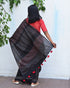Ruby Radiance Hand Block Printed Mulmul Cotton Saree