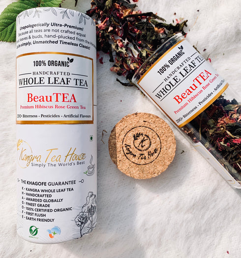 Organic Hibiscus Rose Whole Leaf Green Tea