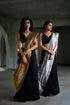 Handloom Black Chanderi Tissue Saree