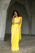 Handwoven Handprinted Yellow Bengal Cotton Saree