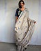 Ivory Blockprinted Cotton Mul Saree