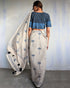 Ivory Blockprinted Cotton Mul Saree