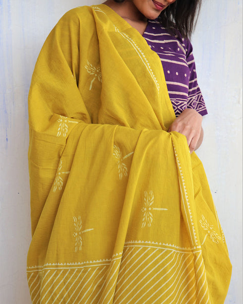 Aponi Hand Block Printed Cotton Saree