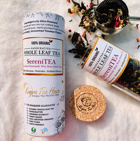 Organic Chamomile Rose Whole Leaf Green Tea