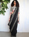 Ivory Black Hand Block Printed Cotton Mul Saree