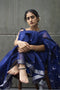 Handloom Silk Cotton Blue Chand Chanderi Saree