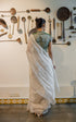 Handwoven Cotton Silk White Saree