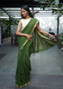 Handwoven Emerald Bengal Cotton Saree