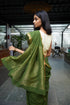 Handwoven Emerald Bengal Cotton Saree