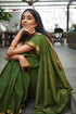 Handwoven Emerald Bengal Cotton Saree