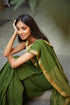 Handwoven Emerald Bengal Cotton Saree