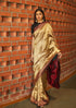 Handwoven Gold Striped Banarasi Saree