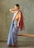 Handwoven Blue & Gold Maheshwari Cotton Silk Saree