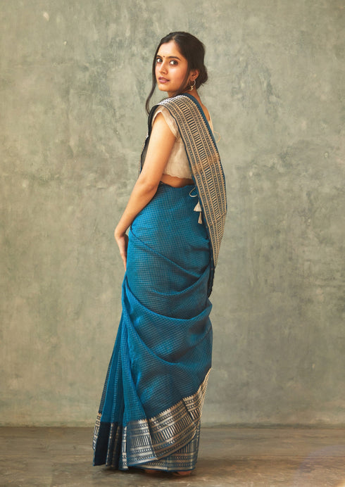 Handloom Emerald Mangalgiri Saree