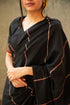 Handwoven Khesh Bengal Cotton Black Saree