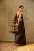 Handwoven Black & Gold Maheshwari Saree