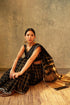 Handwoven Black & Gold Maheshwari Saree