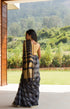 Handloom Silk Cotton Black & Grey Maheshwari Saree