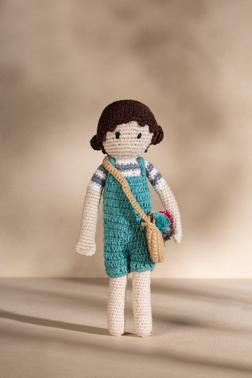 Hand-Crocheted Teal Dolly For Kids