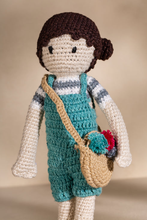 Hand-Crocheted Teal Dolly For Kids